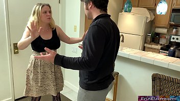 Quarantined stepson tries to leave the house and stepmom stops him with her pussy